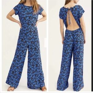 Free People Hailee Floral Open Back Jumpsuit XS